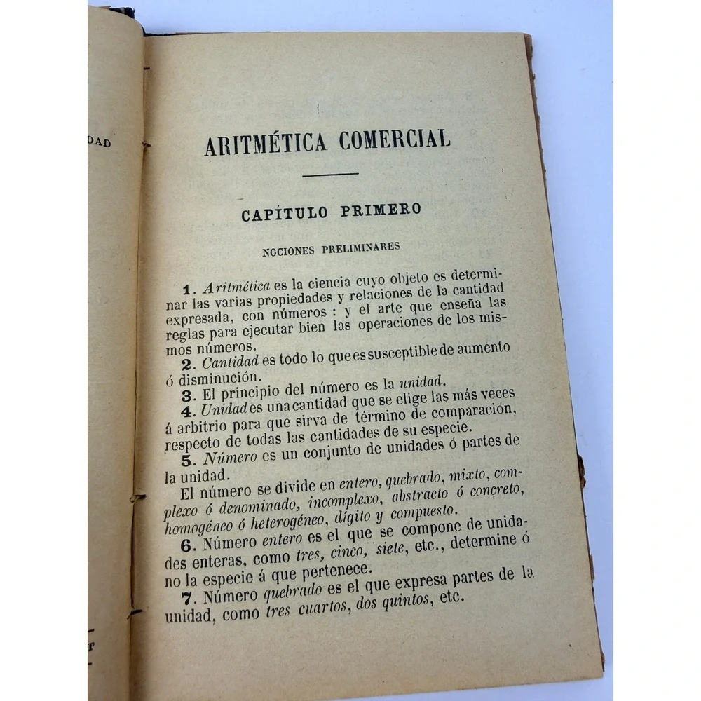 1905 Catecismo de Aritmetica Comercial P. Jose de Urcullu Antique Spanish Book